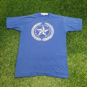 Vintage 70s Texas State Teacher Association Shirt M 20x27 Blue